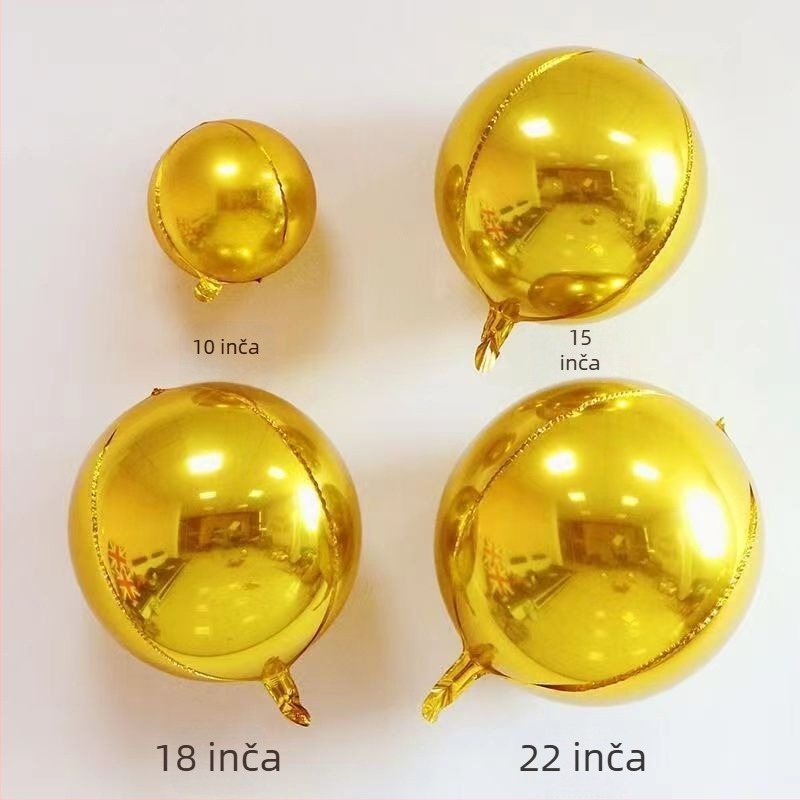 Balon od aluminijske folije, zaobljenog oblika, pogodan za rođendane i vjenčanja