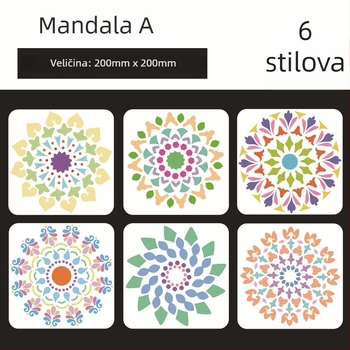 Mandala kamena ploča za slikanje s šablonom izreza cvijeta Datura - PET materijal, Marka: Four Seasons Pomelo, IP odobrenje: Ne, Uvoz: Ne