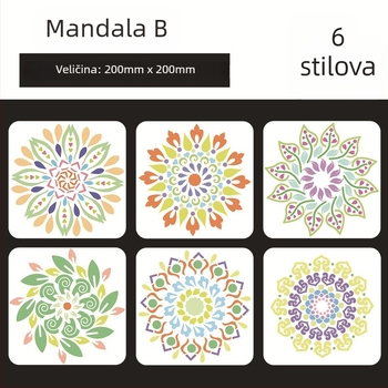 Mandala kamena ploča za slikanje s šablonom izreza cvijeta Datura - PET materijal, Marka: Four Seasons Pomelo, IP odobrenje: Ne, Uvoz: Ne