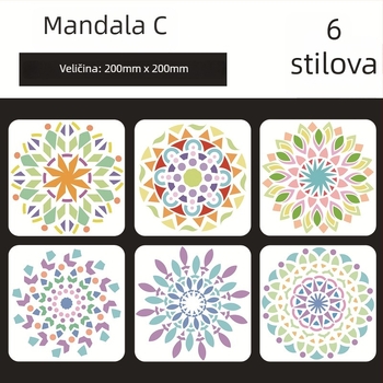 Mandala kamena ploča za slikanje s šablonom izreza cvijeta Datura - PET materijal, Marka: Four Seasons Pomelo, IP odobrenje: Ne, Uvoz: Ne