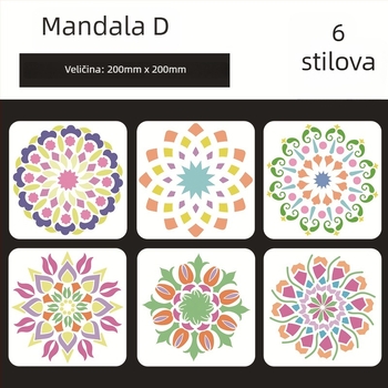 Mandala kamena ploča za slikanje s šablonom izreza cvijeta Datura - PET materijal, Marka: Four Seasons Pomelo, IP odobrenje: Ne, Uvoz: Ne