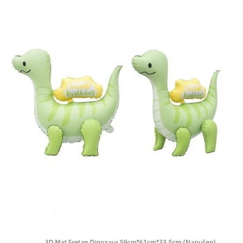 Balon od aluminijske folije - mat završna obrada, 3D karikature životinja (dinosaurus, krokodil, poni), stojeća igračka