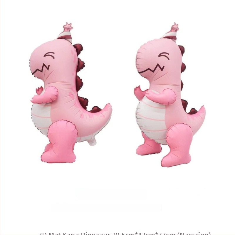 Balon od aluminijske folije - mat završna obrada, 3D karikature životinja (dinosaurus, krokodil, poni), stojeća igračka
