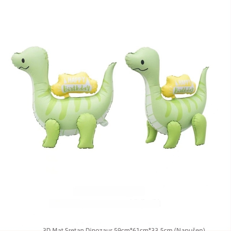 Balon od aluminijske folije - mat završna obrada, 3D karikature životinja (dinosaurus, krokodil, poni), stojeća igračka