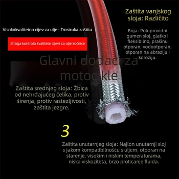 Moorer 0008 hidraulični cijev kočnice za prednje i stražnje disk kočnice, visokotlačna čelična opletena