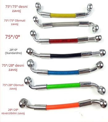 Moorer 0008 hidraulični cijev kočnice za prednje i stražnje disk kočnice, visokotlačna čelična opletena