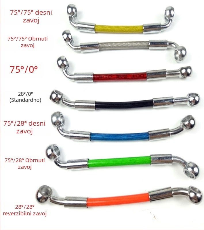 Moorer 0008 hidraulični cijev kočnice za prednje i stražnje disk kočnice, visokotlačna čelična opletena