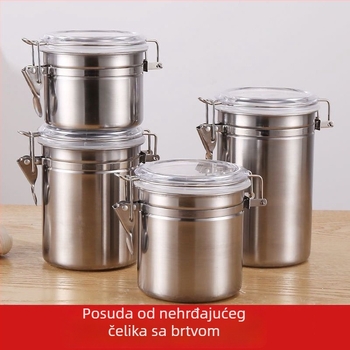 Nerđajući čelik zatvoreni posuda, ovalni oblik, etnički stil, za kavu, slatkiše, mliječni prah, čaj i suho voće
