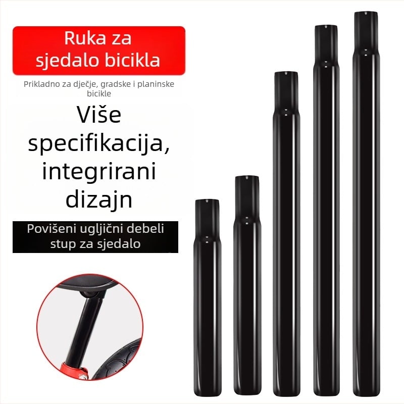 Dječja cijev sjedala bicikla i šipka za sjedalo, ugljični čelik, model 0392, marka Hunting Speed, za dječja kolica