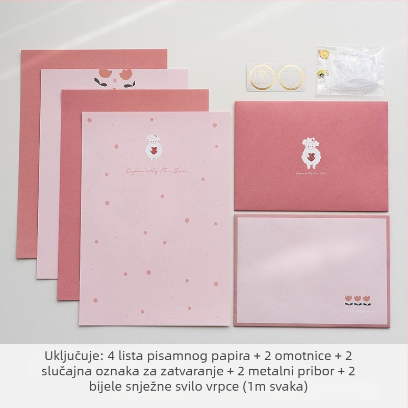 Set papira za pisanje i kuverti, model XZ006, stil kovert, Senyu Leaf — spremno za darion