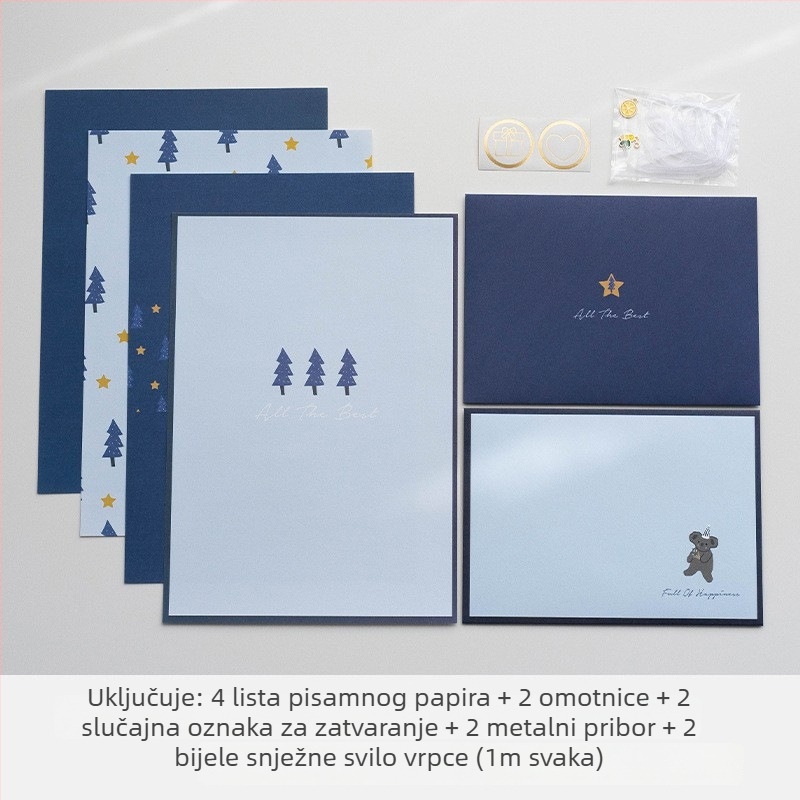 Set papira za pisanje i kuverti, model XZ006, stil kovert, Senyu Leaf — spremno za darion