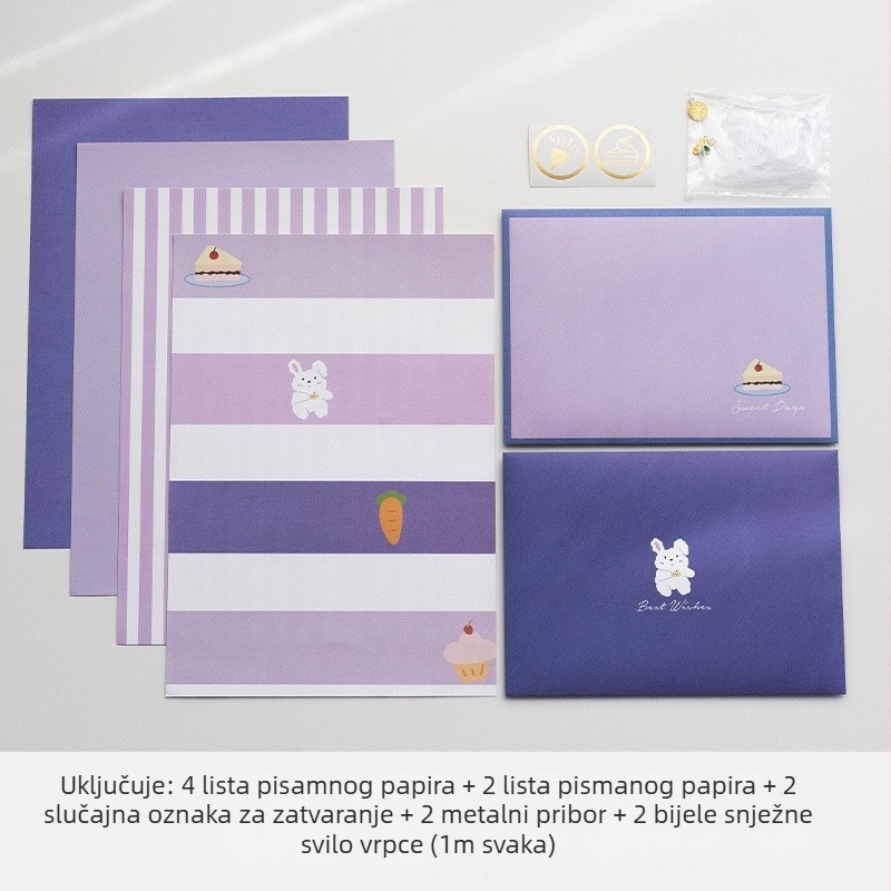 Set papira za pisanje i kuverti, model XZ006, stil kovert, Senyu Leaf — spremno za darion