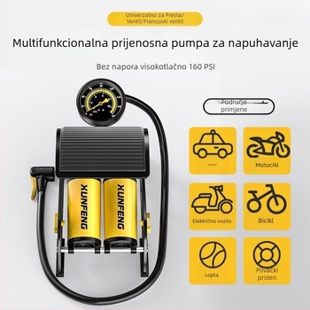 Pedalna pumpa za automobilsku gumu s digitalnim zaslonom, 240V, 220W, više od dva cilindra, svjetlo upozorenja