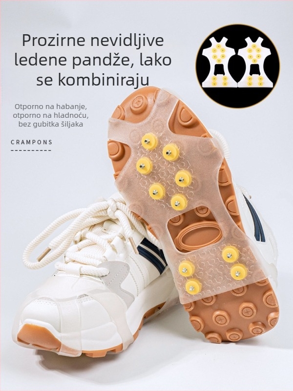 BAILU Prozirni 10-zubni ledni klinovi za cipele – protusklizne navlake za snijeg
