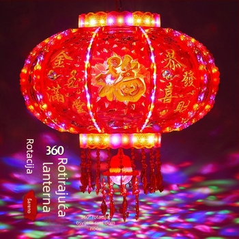 LED lampion u kineskom stilu za Novu godinu, šareni okretni ovalni lampion, injekcijsko oblikovanje, klasični stil