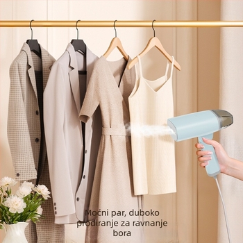 Ručni parni glačalo za odjeću – prijenosno, kapacitet 0.8 L, 111–240 V, 50 W, mehanički način rada, PET unutarnji spremnik