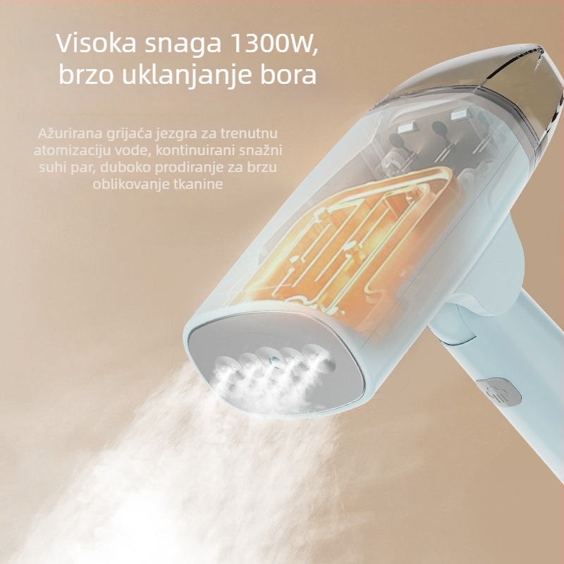 Ručni parni glačalo za odjeću – prijenosno, kapacitet 0.8 L, 111–240 V, 50 W, mehanički način rada, PET unutarnji spremnik