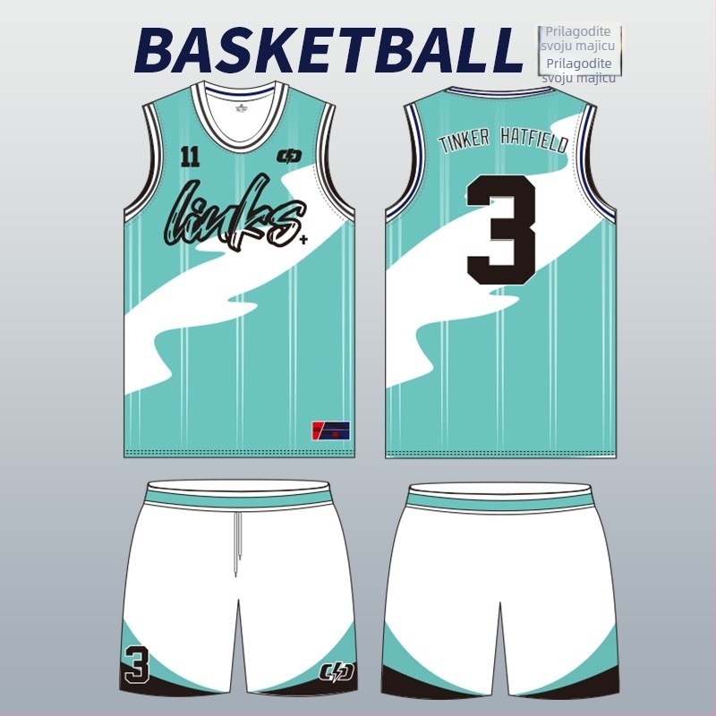 Set dresova za košarku, bez rukava, brzo sušeći, sublimacijski tisak, unisex odrasli, poliester