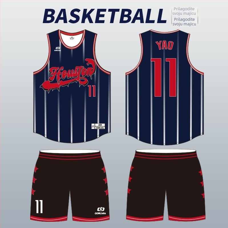 Set dresova za košarku, bez rukava, brzo sušeći, sublimacijski tisak, unisex odrasli, poliester