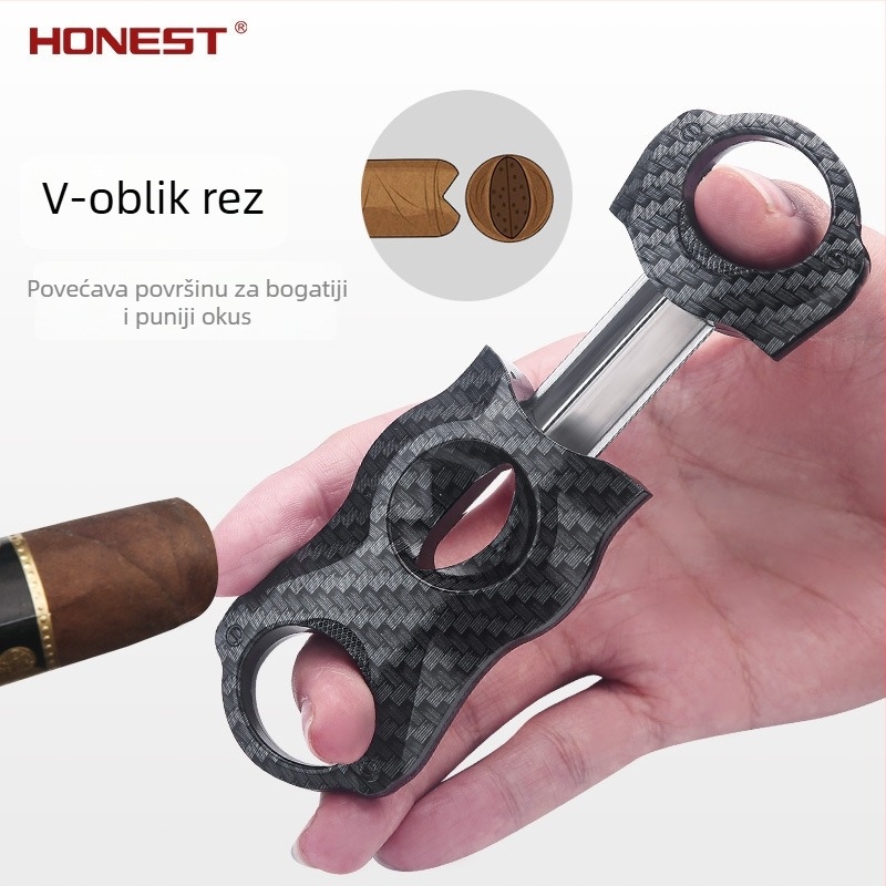 Škare za cigare, ručna izrada, minimalistički dizajn, površina od karbonskih vlakana, nehrđajući čelik, porijeklo Zhejiang