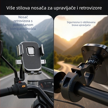 Univerzalni držač za telefon za bicikl, električni bicikl i motocikl, s rotirajućom navigacijskom nosačem i automatskim zaključavanjem