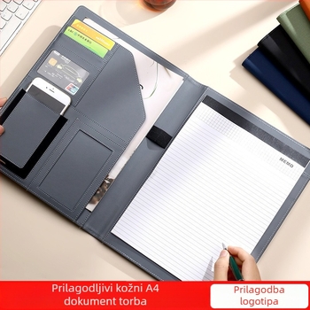 PU kožni A4 dokument folder – Višenamjenski poslovni folder za pregovore i ugovore, s čvrstim jednoplošnim klipom, veličina klipa 123 mm, debljina ploče 2 mm, stražnja širina 257×327 mm
