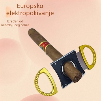 Dvostruki rezač za cigare — Lijunshi, nehrđajući čelik, elektroplatirana površina, jednostavan dizajn