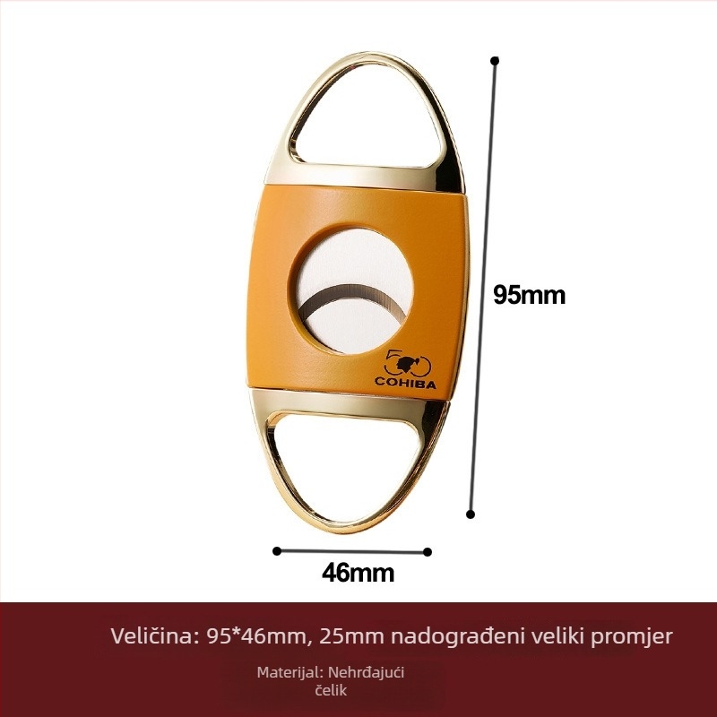 Set za rezanje cigara i kliješta, od nehrđajućeg čelika, velikog kalibra, dvostruke oštrice, prijenosni alat u poklon kutiji