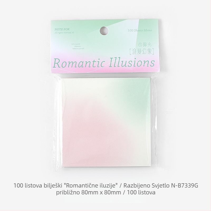 Bilježnica: Romantična Fantazija - Marka NOTE FOR; Ne ljepi; Oblik: papirnita cigla; Težina: 55 g