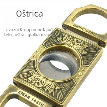 MIGAR J-111 Rezač cigare - Nehrđajući čelik, Dvostruko oštren, Prijenosno, 74 g, Ručna izrada