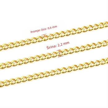 Nerđajni kubanski lanac, unisex, elektroplating, dvostrano brušeni završetak, marka Huilte