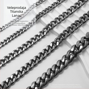 Kubanska lančana ogrlica od metala, glatka završnica, marka Deep Space, ljeto 2021
