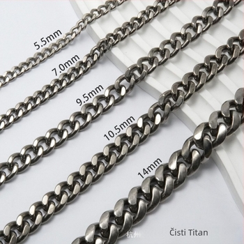 Kubanska lančana ogrlica od metala, glatka završnica, marka Deep Space, ljeto 2021