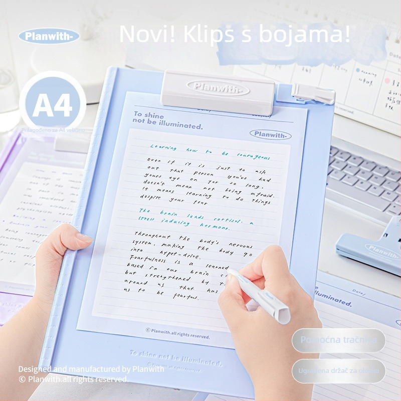 Planwith plastični klips za ploču za pisanje, jednostrani klip, bez logotipa, bez prilagodbe