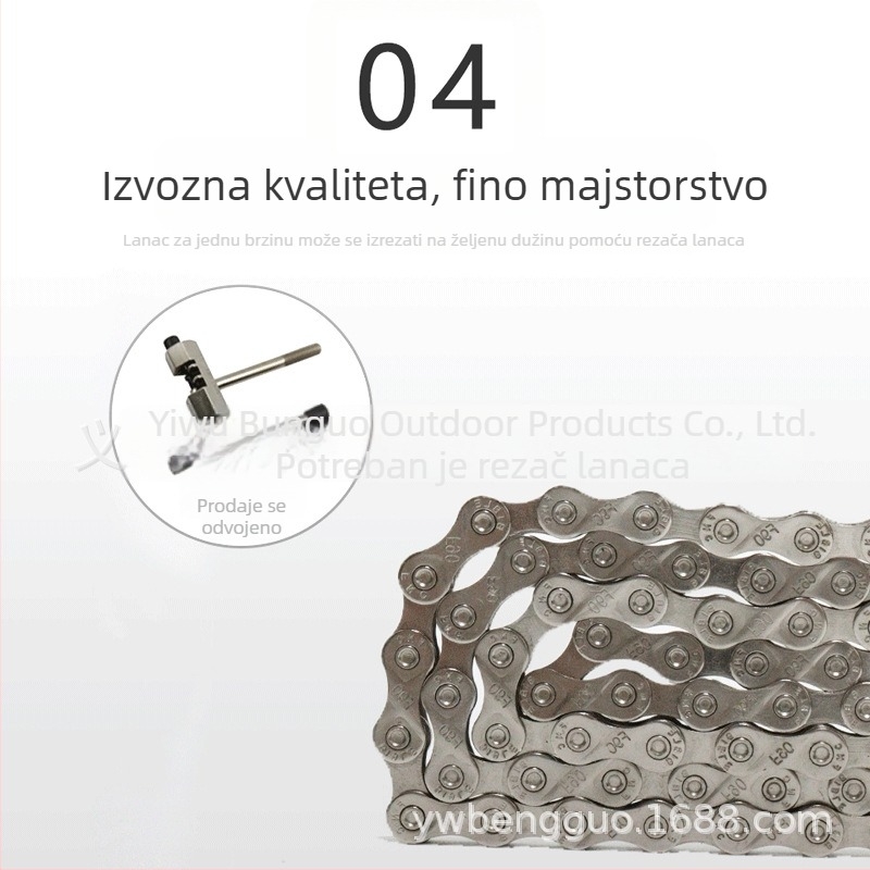 Lanac za bicikl Jumping Fruit – elektroplatiniran, 6–12 brzina, za planinske i cestovne bicikle