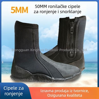 Ronilačke cipele - Visoki gornji dio, Bočni zatvarač, Otporne na habanje, Gornji dio od gume, Gumena podloga
