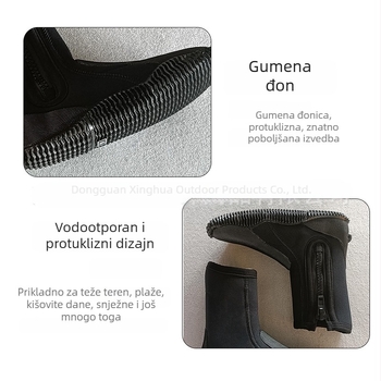 Ronilačke cipele - Visoki gornji dio, Bočni zatvarač, Otporne na habanje, Gornji dio od gume, Gumena podloga