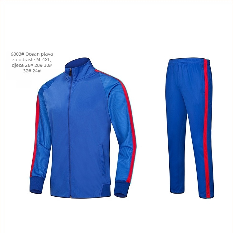 Casual sportski komplet s dugim rukavima, rever ovratnik, jednobojni uzorak (Zima, Proljeće, Jesen)