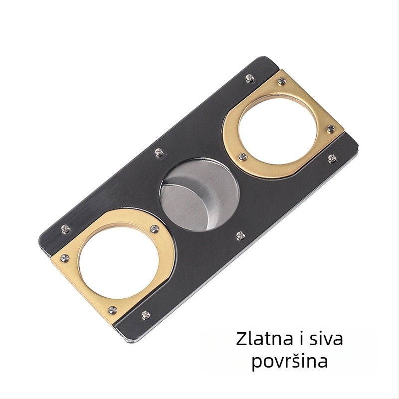 Pravokutni rezač za cigare, nehrđajući čelik, dvostruki oštri rub, nožice stil