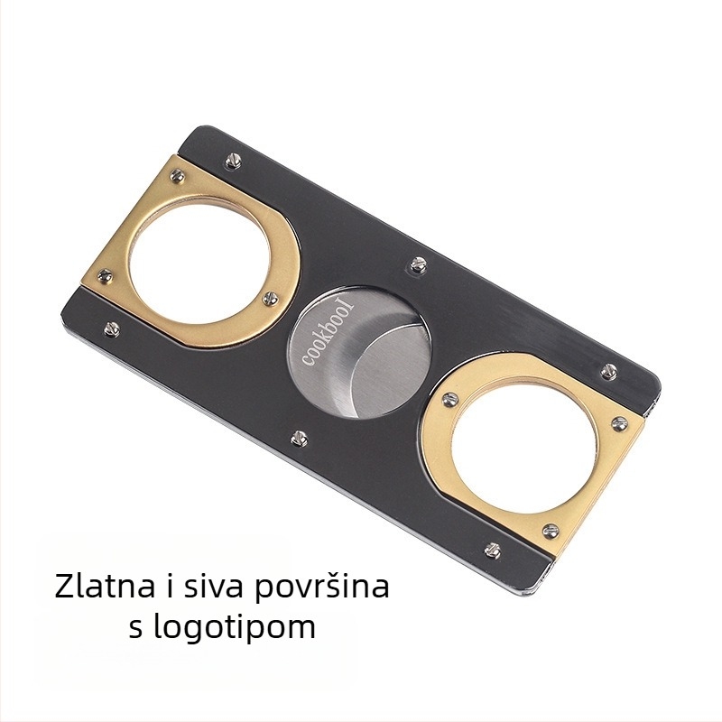 Pravokutni rezač za cigare, nehrđajući čelik, dvostruki oštri rub, nožice stil