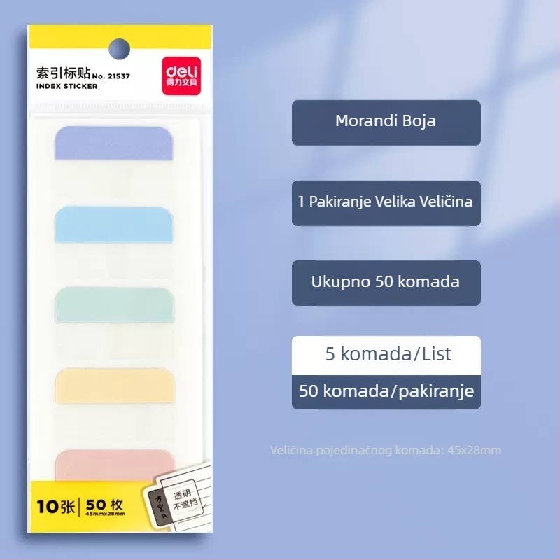 Deli Post-it etiketa za bilješke, crtani stil, ljepljive bilješke
