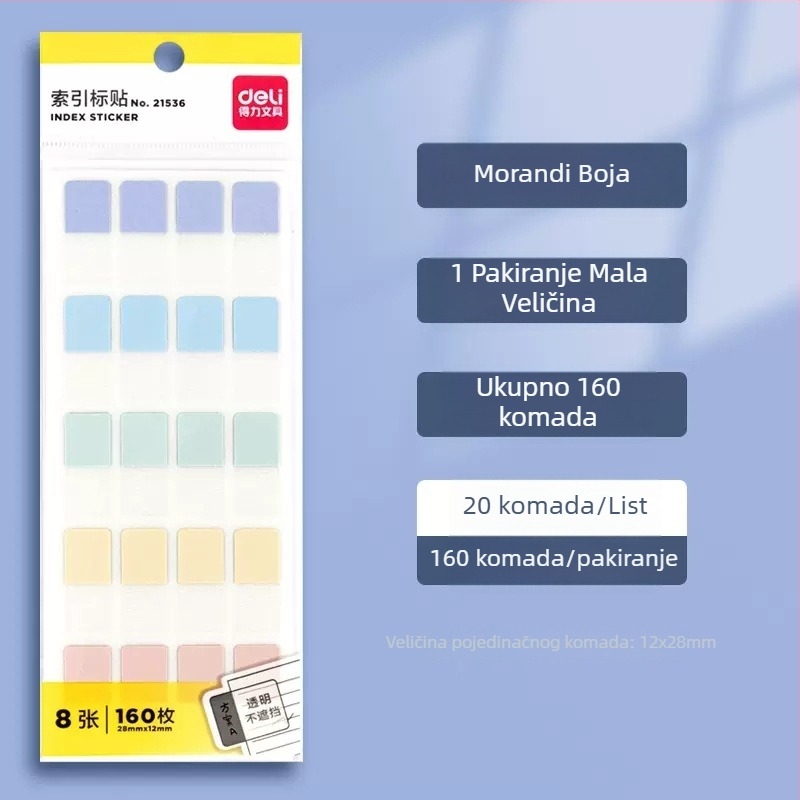 Deli Post-it etiketa za bilješke, crtani stil, ljepljive bilješke