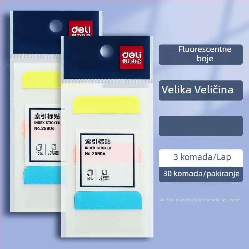 Deli Post-it etiketa za bilješke, crtani stil, ljepljive bilješke