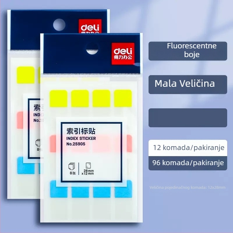 Deli Post-it etiketa za bilješke, crtani stil, ljepljive bilješke