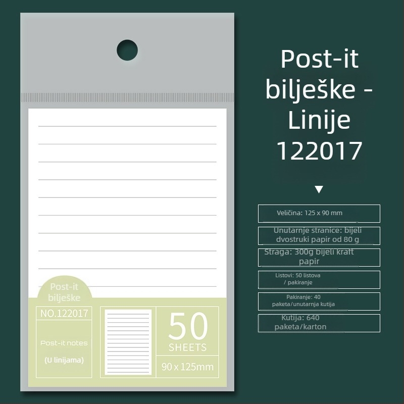 SENMU Višenamjenski blok s Post-it bilješkama – Prenosiv, 50 listova, samoljepljiv, IP autorizacija: Ne