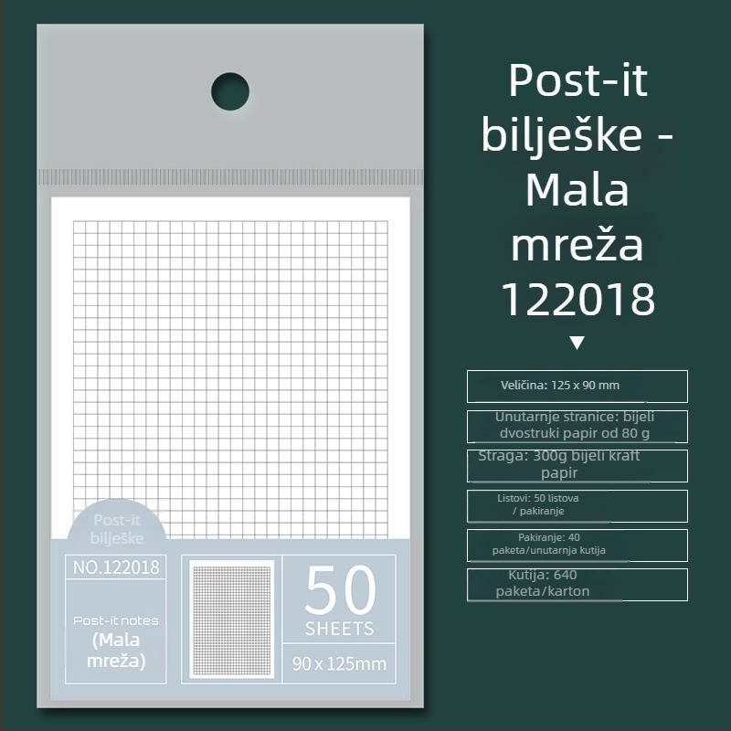 SENMU Višenamjenski blok s Post-it bilješkama – Prenosiv, 50 listova, samoljepljiv, IP autorizacija: Ne