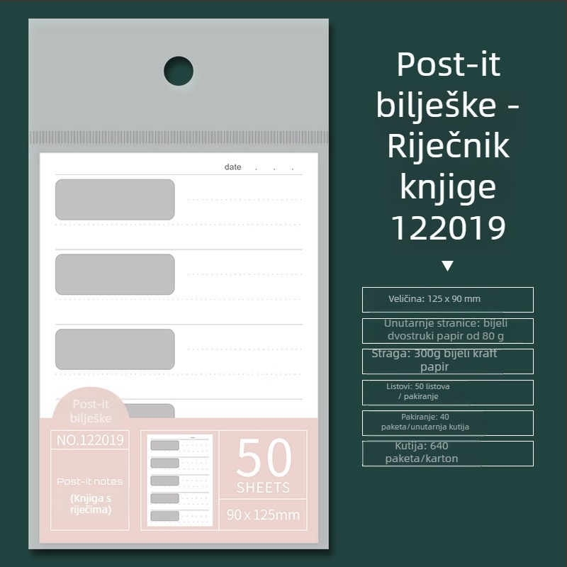 SENMU Višenamjenski blok s Post-it bilješkama – Prenosiv, 50 listova, samoljepljiv, IP autorizacija: Ne