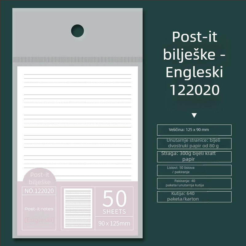 SENMU Višenamjenski blok s Post-it bilješkama – Prenosiv, 50 listova, samoljepljiv, IP autorizacija: Ne