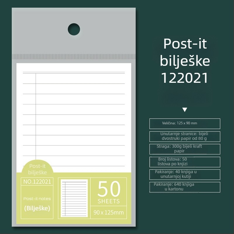 SENMU Višenamjenski blok s Post-it bilješkama – Prenosiv, 50 listova, samoljepljiv, IP autorizacija: Ne