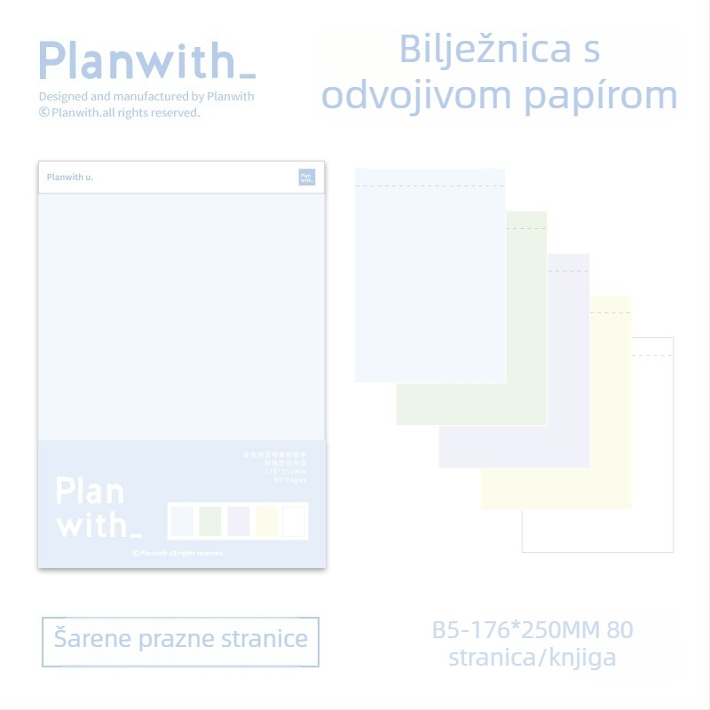 Rosyposy Only serija planer-blok s papirnim pokrovom i kutijom za bilješke od papira – poslovni stil, bez ljepila